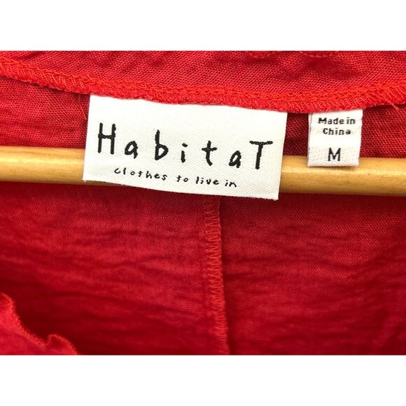 Habitat Red Textured Sleeveless Scoop Neck Crinkle Fabric Summer Casual Tank Top - Picture 3 of 5